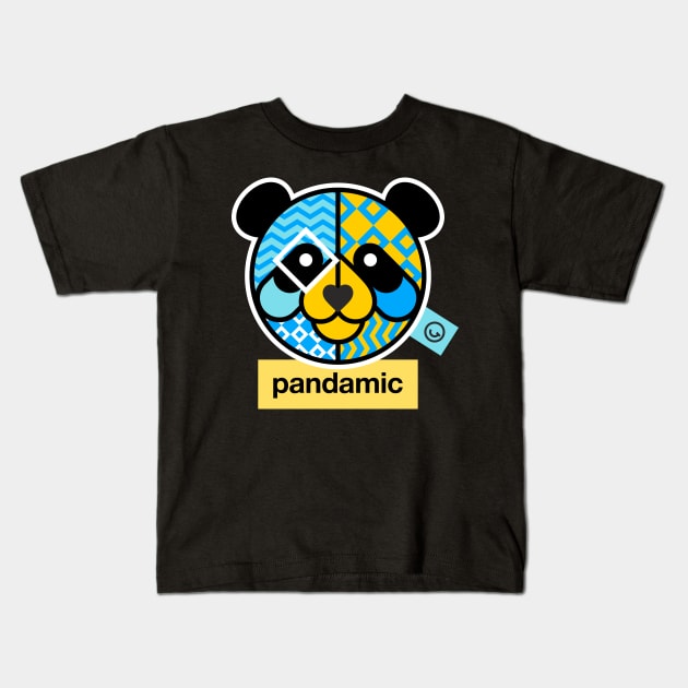 Pandamic Blue Character Kids T-Shirt by United Optimists